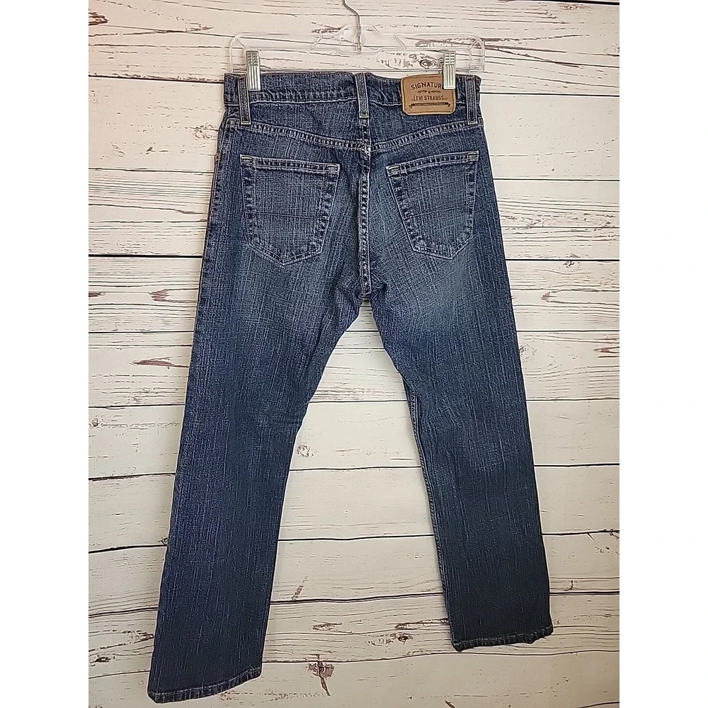 Signature Levi Strauss Straight Leg Jeans‎ Dark Wash Denim Casual Mens W30 L30